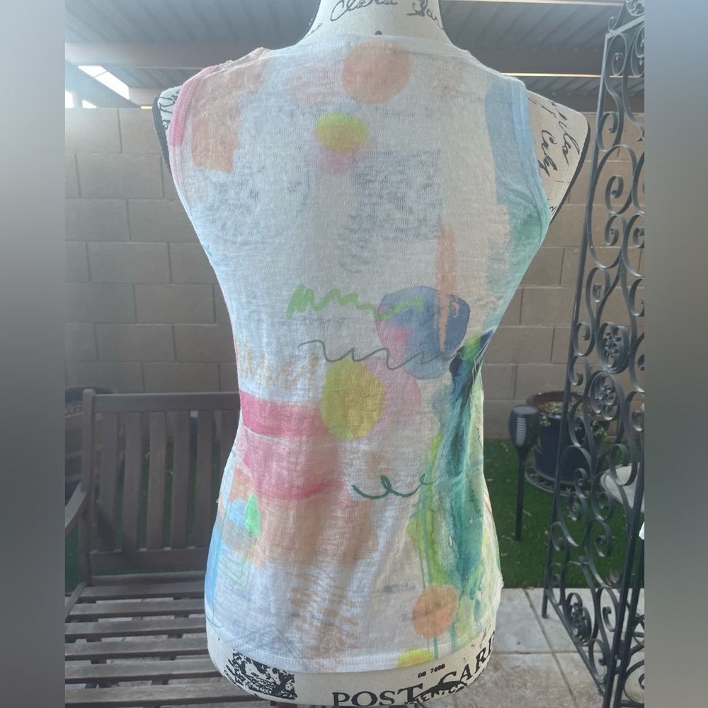 Et' Lois Abstract Artistic Colorful Art Print Lightweight US Made Tank Top SM-MD - Picture 3 of 13